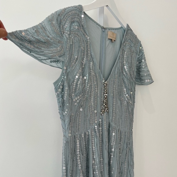 JENNY PACKHAM NO. 1. BLUE SEQUIN GOWN SIZE US 10 / UK 14 - Picture 5 of 17